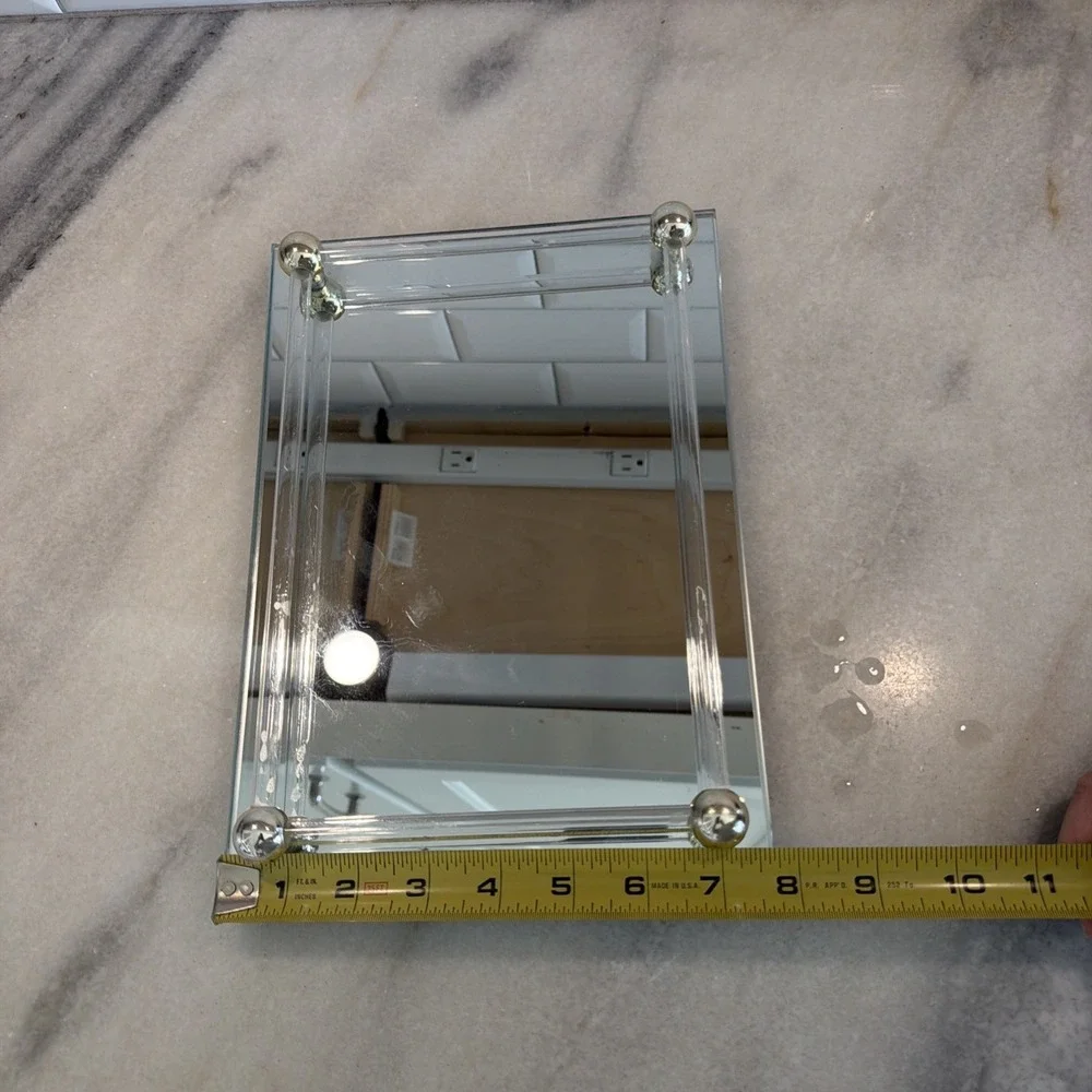 Vintage Vanity Mirror With Lucite BumpersGW993